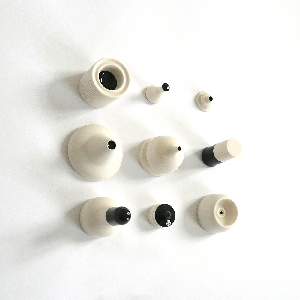 Porcelain Drawing #02 Unglazed and Black 09 <br> Collection of the artist